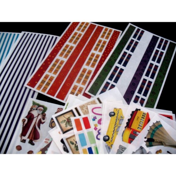 Creative Memories Lot Stickers, Great Lengths Chalet, Snap Pack, Lines, Pastels - Picture 1 of 16